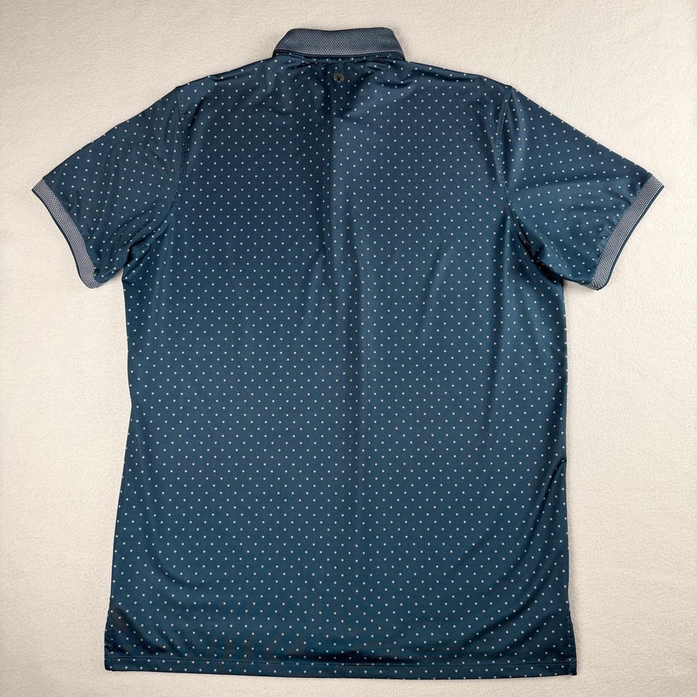 Greyson Men's Wolf Icon Dot Short Sleeve Golf Polo Shirt Dark Green Large - Picture 7 of 9